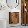 Badezimmer Waschtischunterschrank mit Wasserhahn Altholz