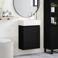 Badezimmer Waschtischunterschrank mit Wasserhahn Schwarz