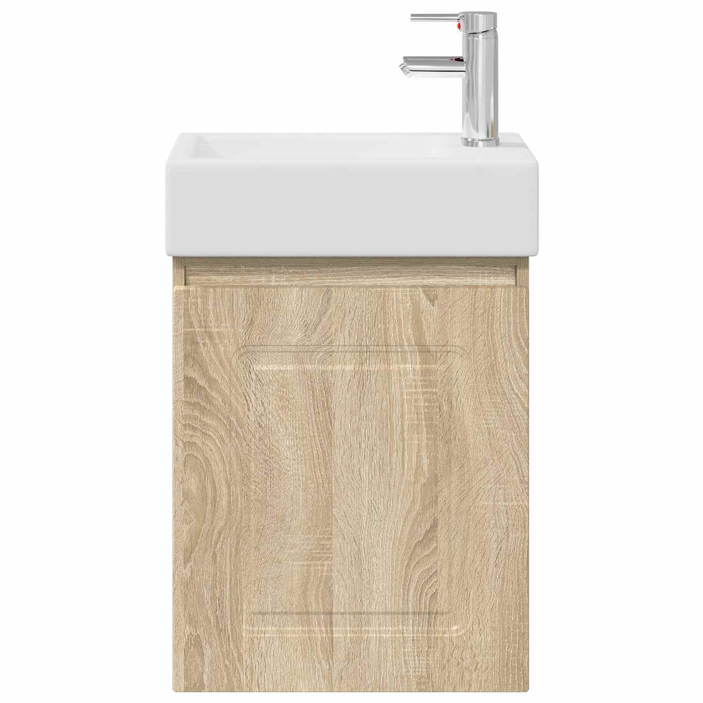 Badezimmer Waschtischunterschrank mit Wasserhahn Sonoma-Eiche