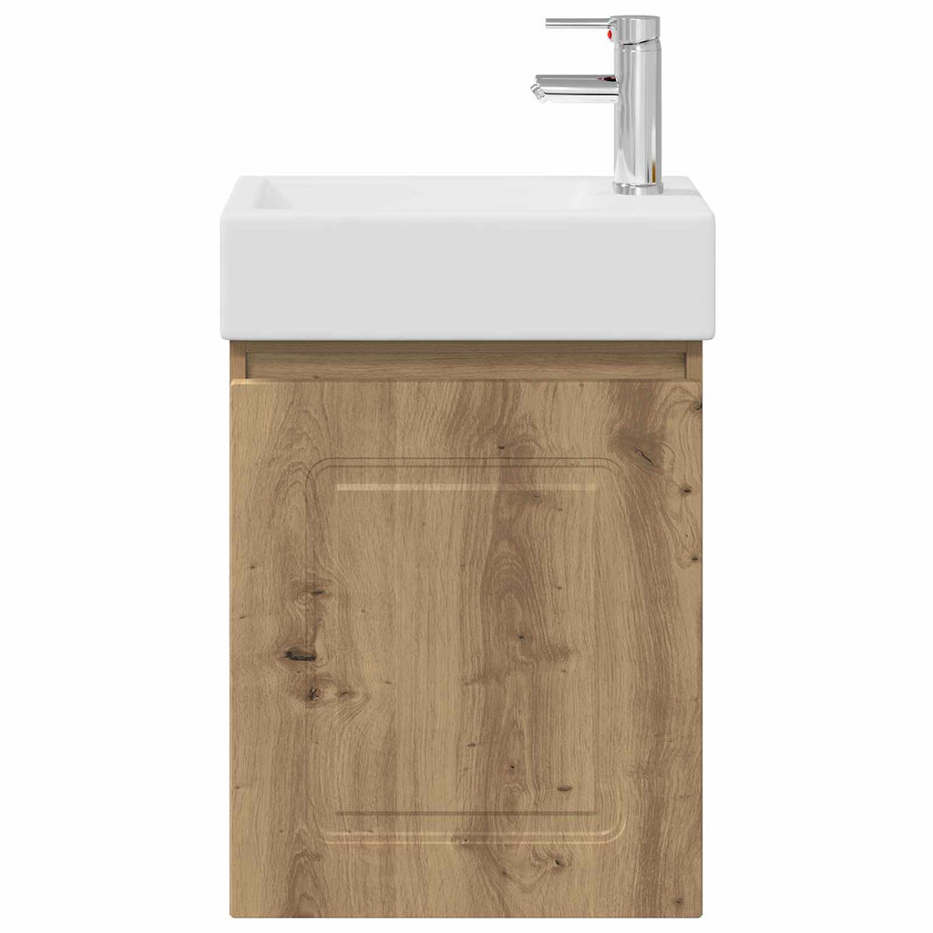 Badezimmer Waschtischunterschrank mit Wasserhahn Artisan-Eiche