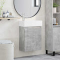 Badezimmer Waschtischunterschrank mit Wasserhahn Betongrau