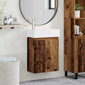 Badezimmer Waschtischunterschrank mit Wasserhahn Altholz
