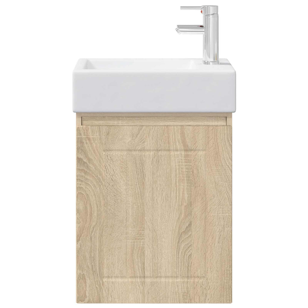 Badezimmer Waschtischunterschrank mit Wasserhahn Sonoma-Eiche