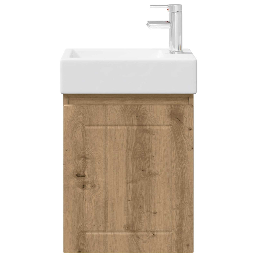 Badezimmer Waschtischunterschrank mit Wasserhahn Artisan-Eiche