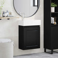Badezimmer Waschtischunterschrank mit Wasserhahn Schwarz