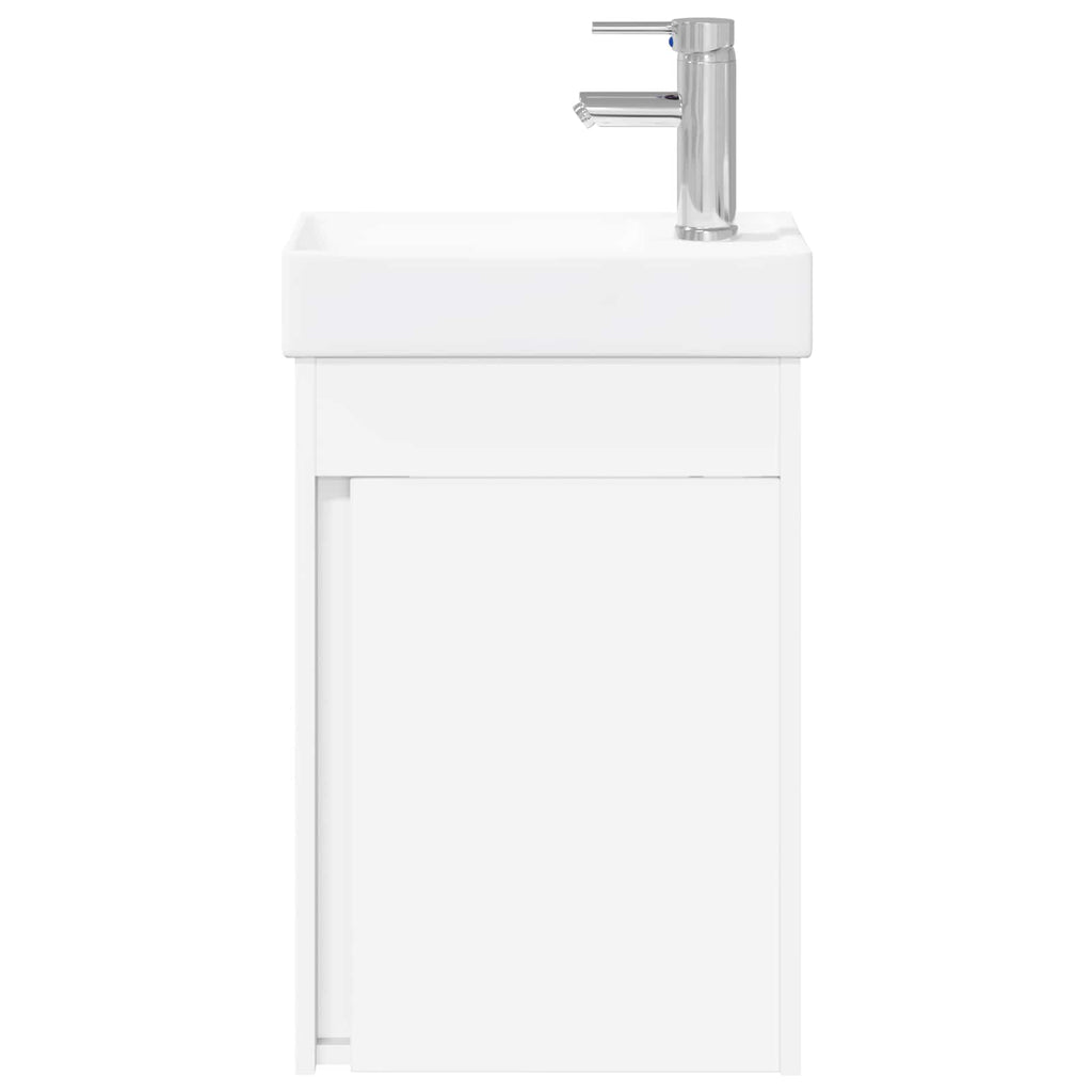 Badezimmer Waschtischunterschrank mit Wasserhahn Weiß