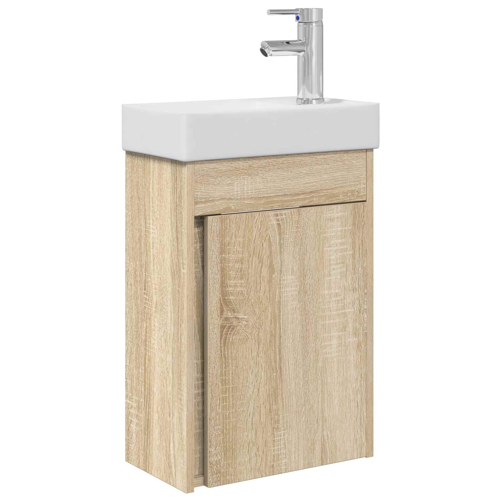 Badezimmer Waschtischunterschrank mit Wasserhahn Sonoma-Eiche