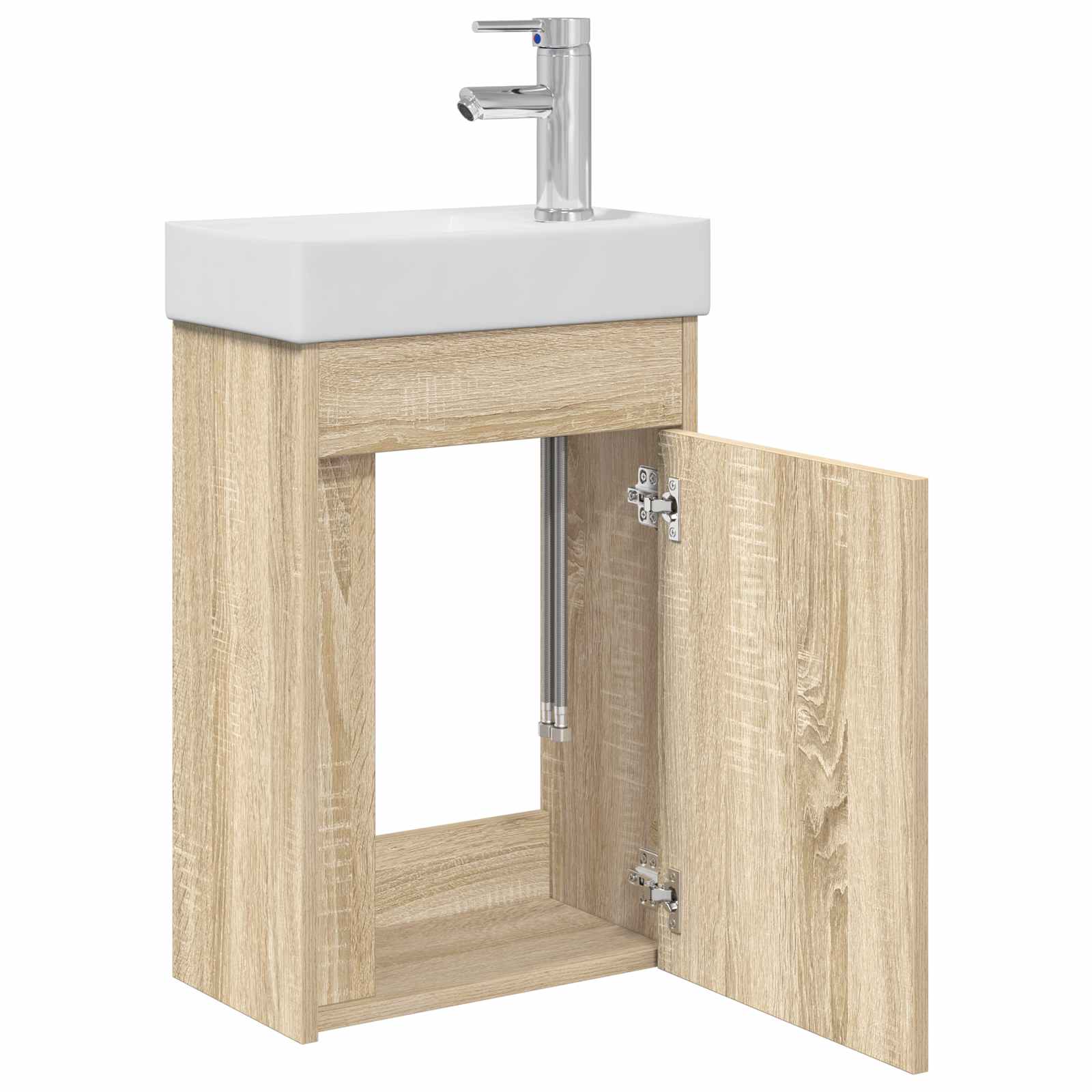 Badezimmer Waschtischunterschrank mit Wasserhahn Sonoma-Eiche