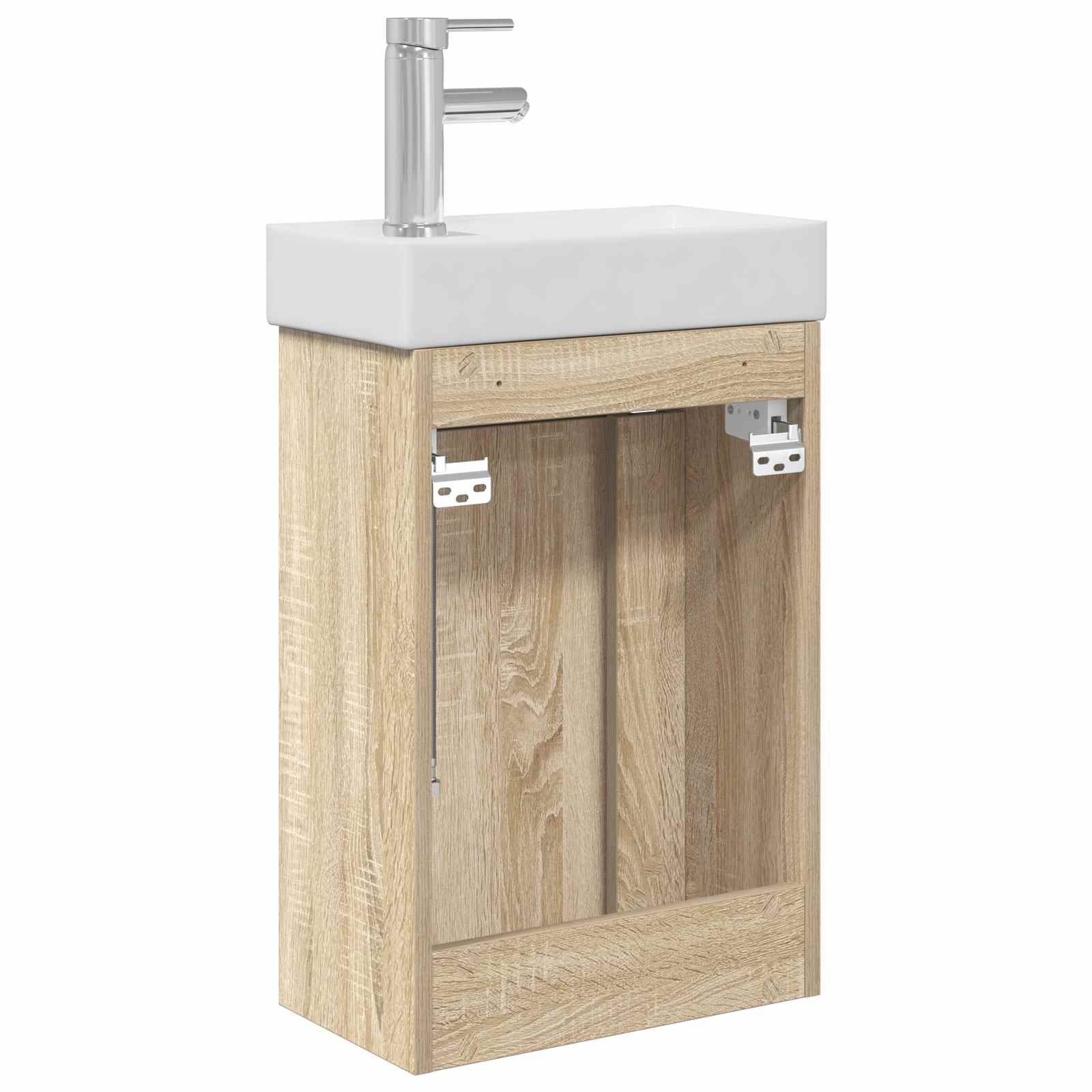 Badezimmer Waschtischunterschrank mit Wasserhahn Sonoma-Eiche