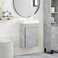 Badezimmer Waschtischunterschrank mit Wasserhahn Betongrau
