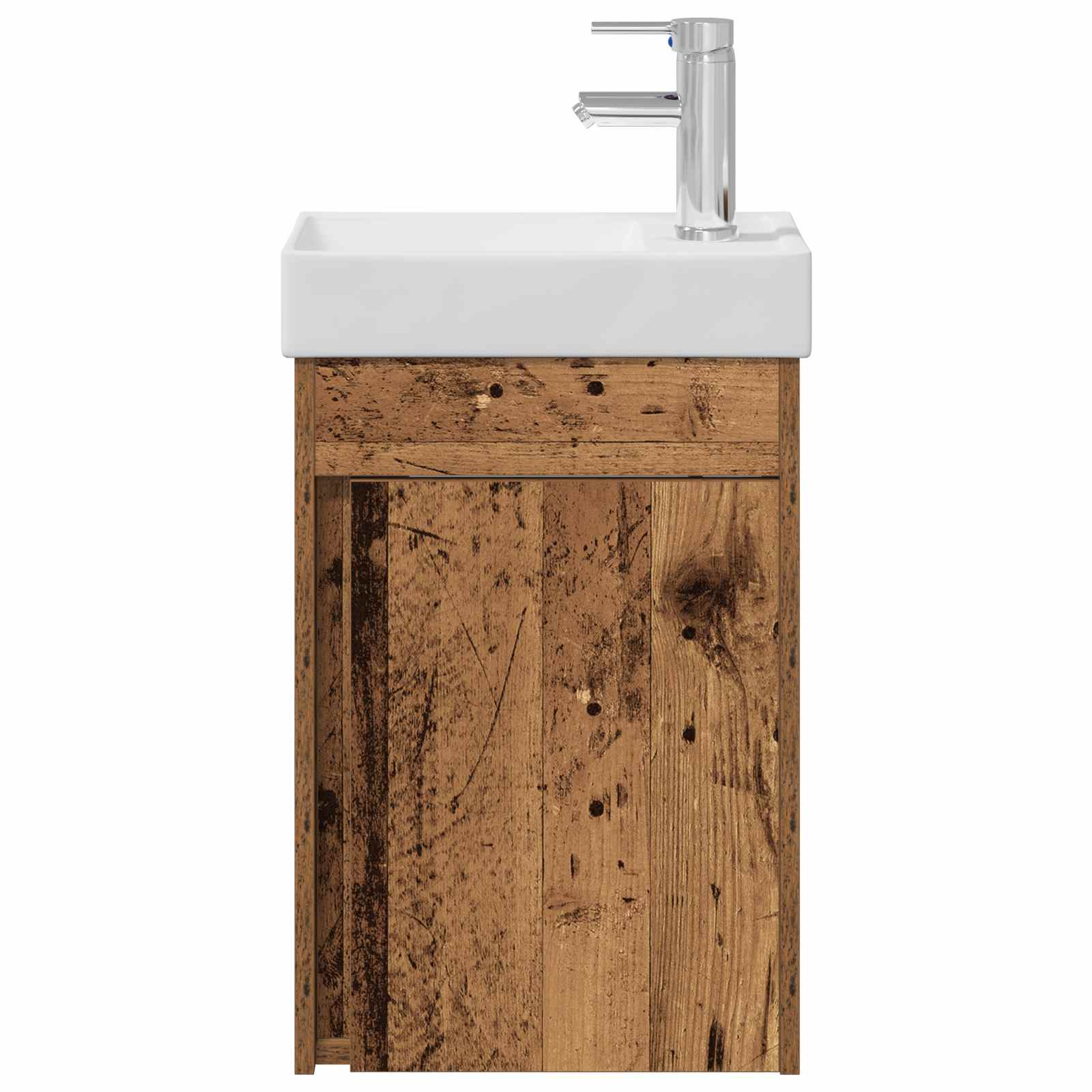 Badezimmer Waschtischunterschrank mit Wasserhahn Altholz