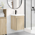 Badezimmer Waschtischunterschrank mit Wasserhahn Sonoma-Eiche