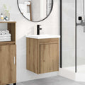 Badezimmer Waschtischunterschrank mit Wasserhahn Artisan-Eiche