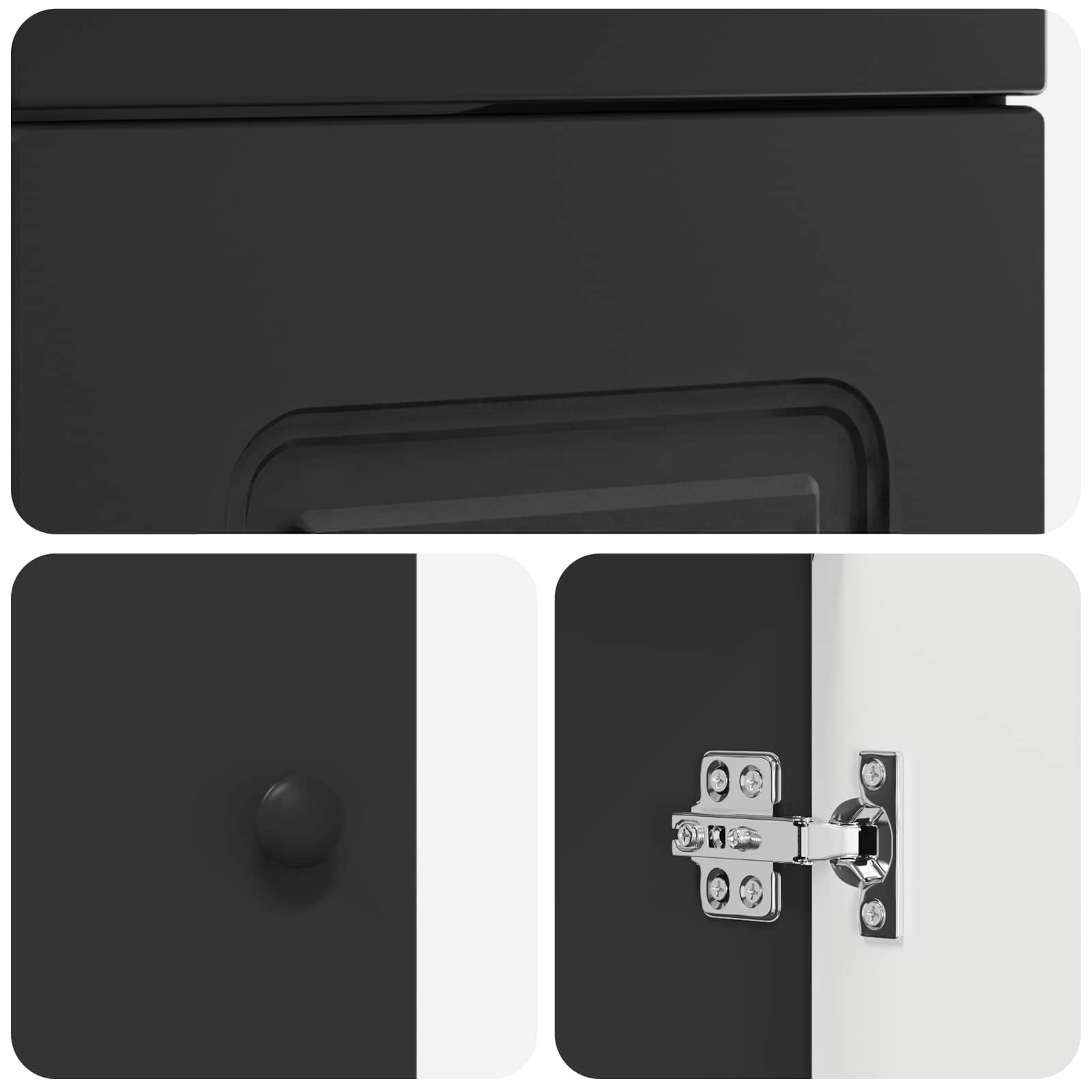 Badezimmerschrank mit Waschbecken Schwarz 42 x 40 x 84,5 cm