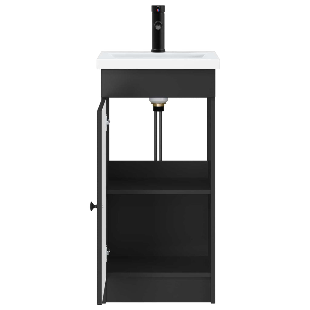 Badezimmerschrank mit Waschbecken Schwarz 42 x 40 x 84,5 cm
