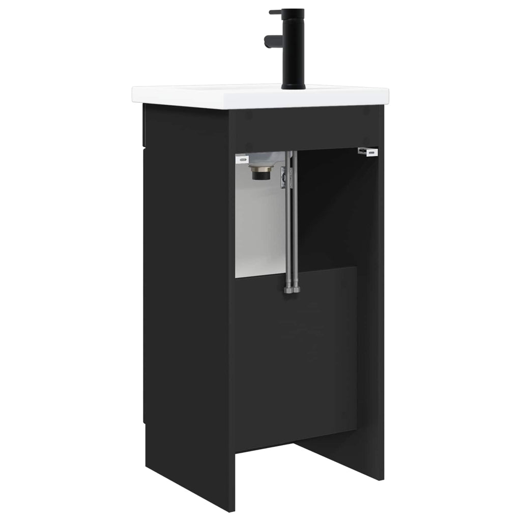 Badezimmerschrank mit Waschbecken Schwarz 42 x 40 x 84,5 cm
