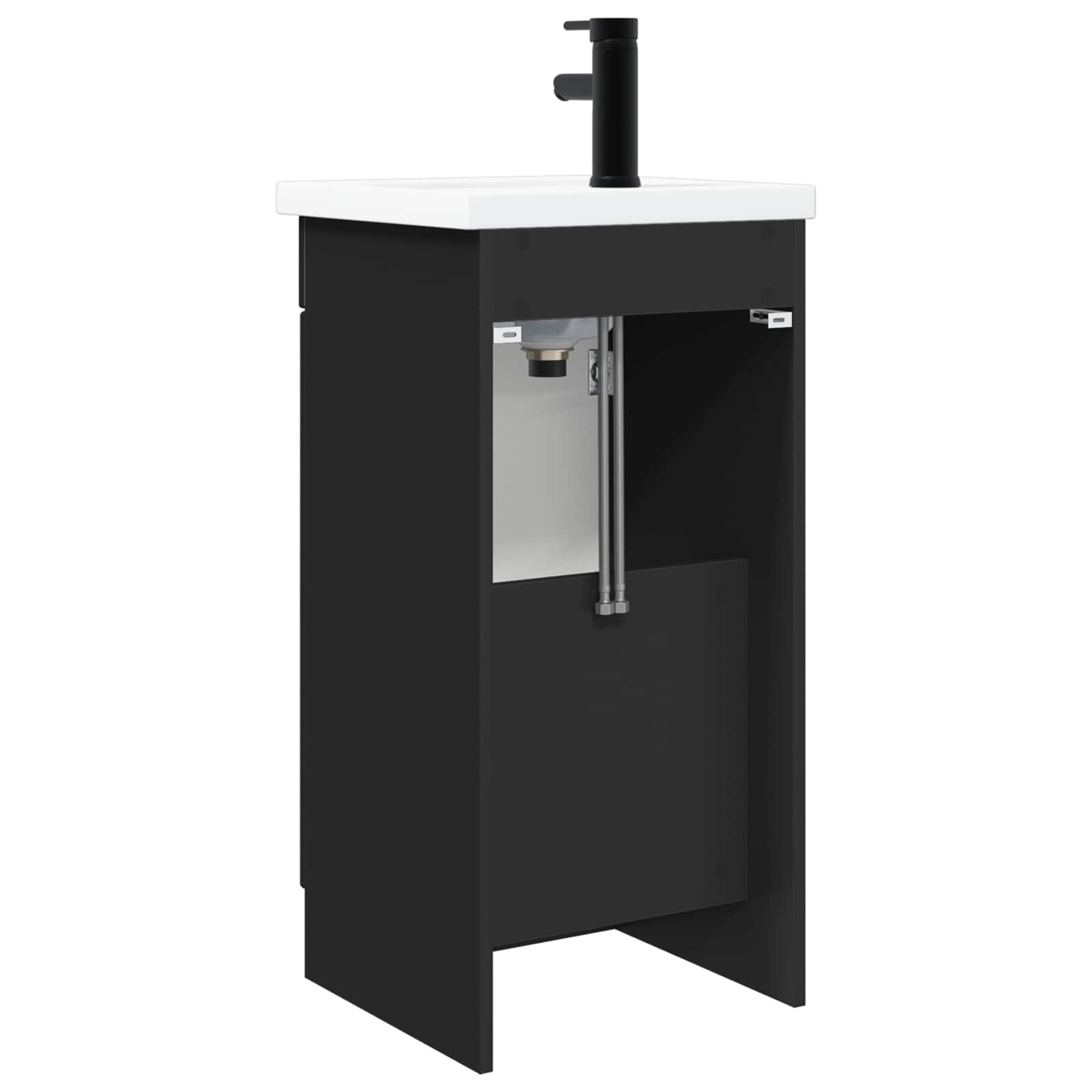 Badezimmerschrank mit Waschbecken Schwarz 42 x 40 x 84,5 cm