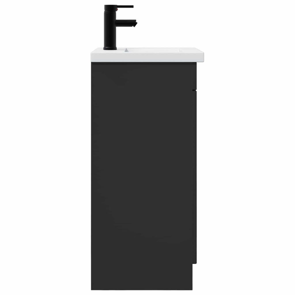 Badezimmerschrank mit Waschbecken Schwarz 42 x 40 x 84,5 cm