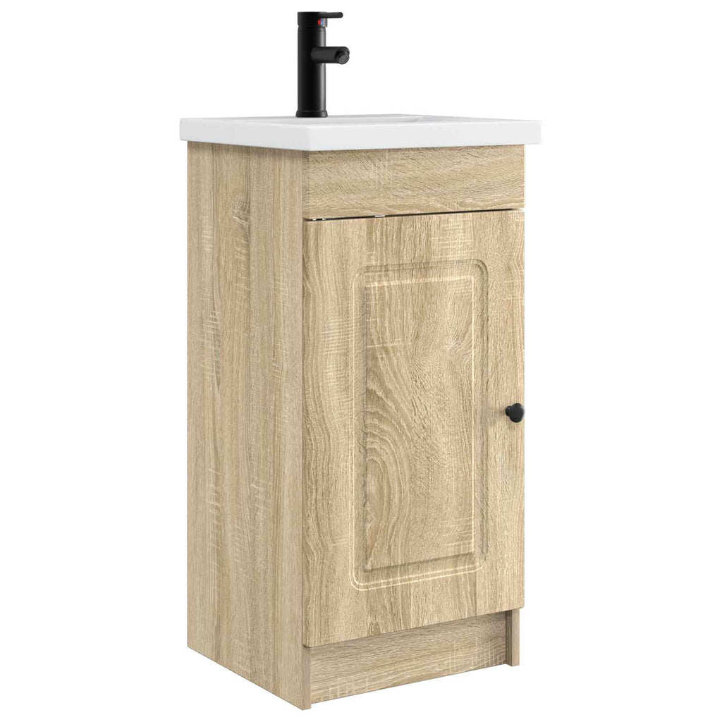 Badezimmerschrank mit Waschbecken Sonoma-Eiche
