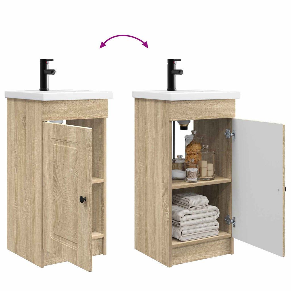 Badezimmerschrank mit Waschbecken Sonoma-Eiche