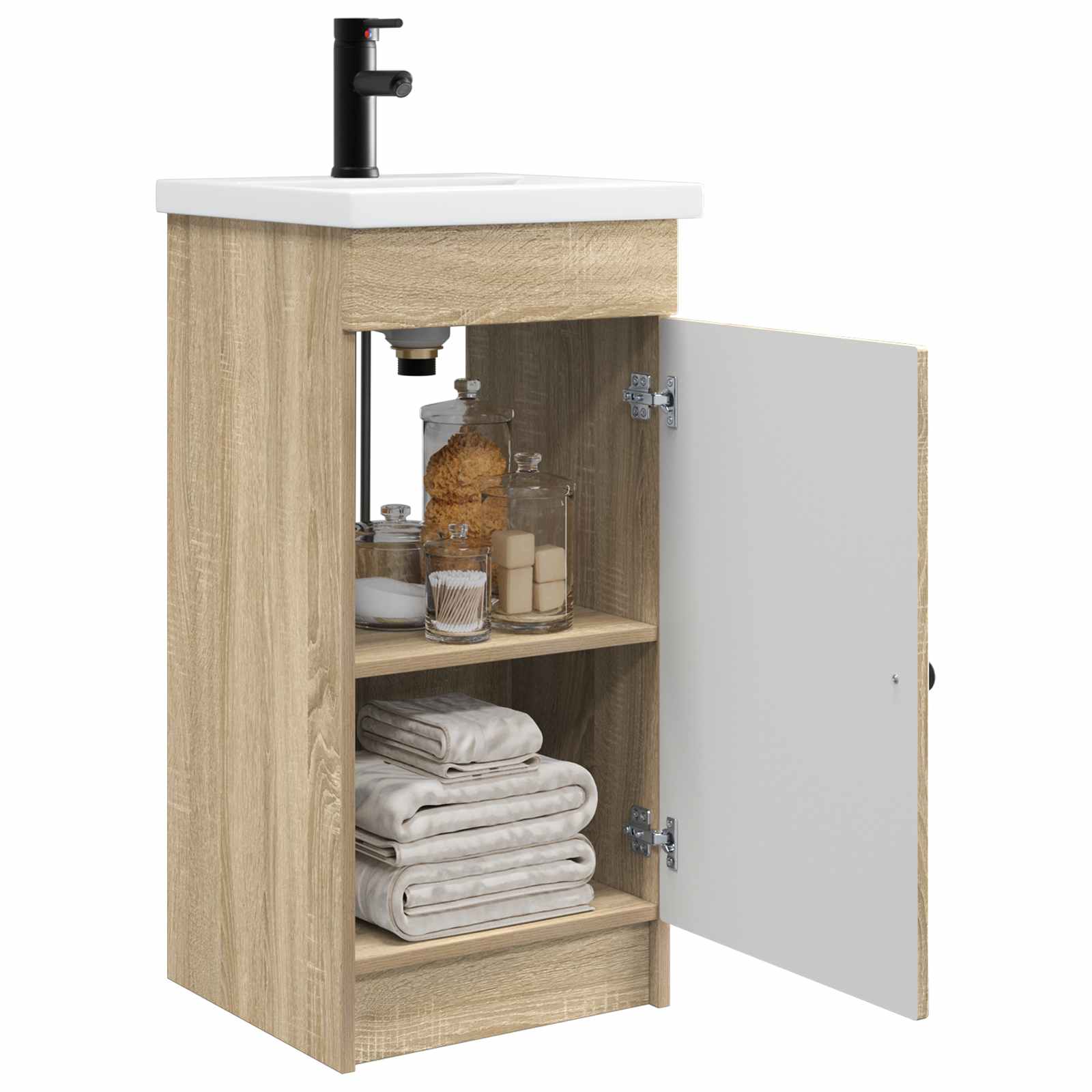 Badezimmerschrank mit Waschbecken Sonoma-Eiche