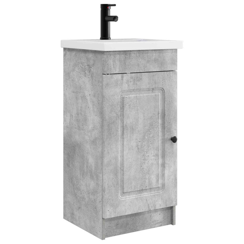 Badezimmerschrank mit Waschbecken Betongrau 42 x 40 x 84,5 cm