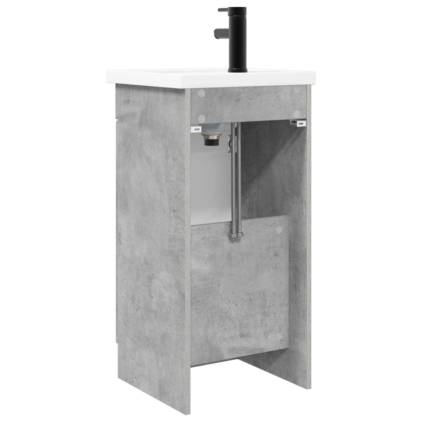Badezimmerschrank mit Waschbecken Betongrau 42 x 40 x 84,5 cm