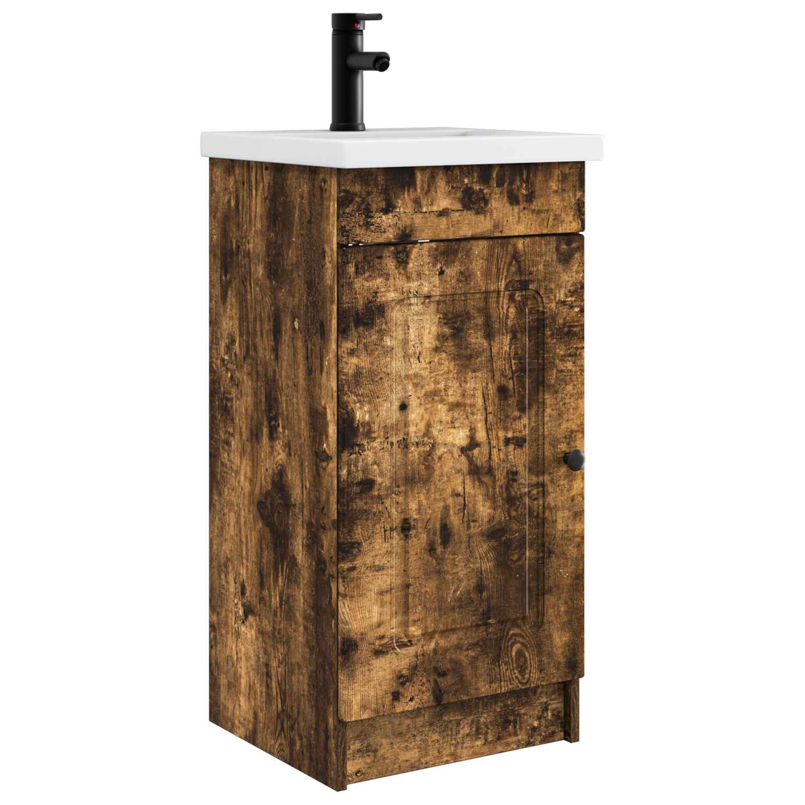 Badezimmerschrank mit Waschbecken Geräucherte Eiche