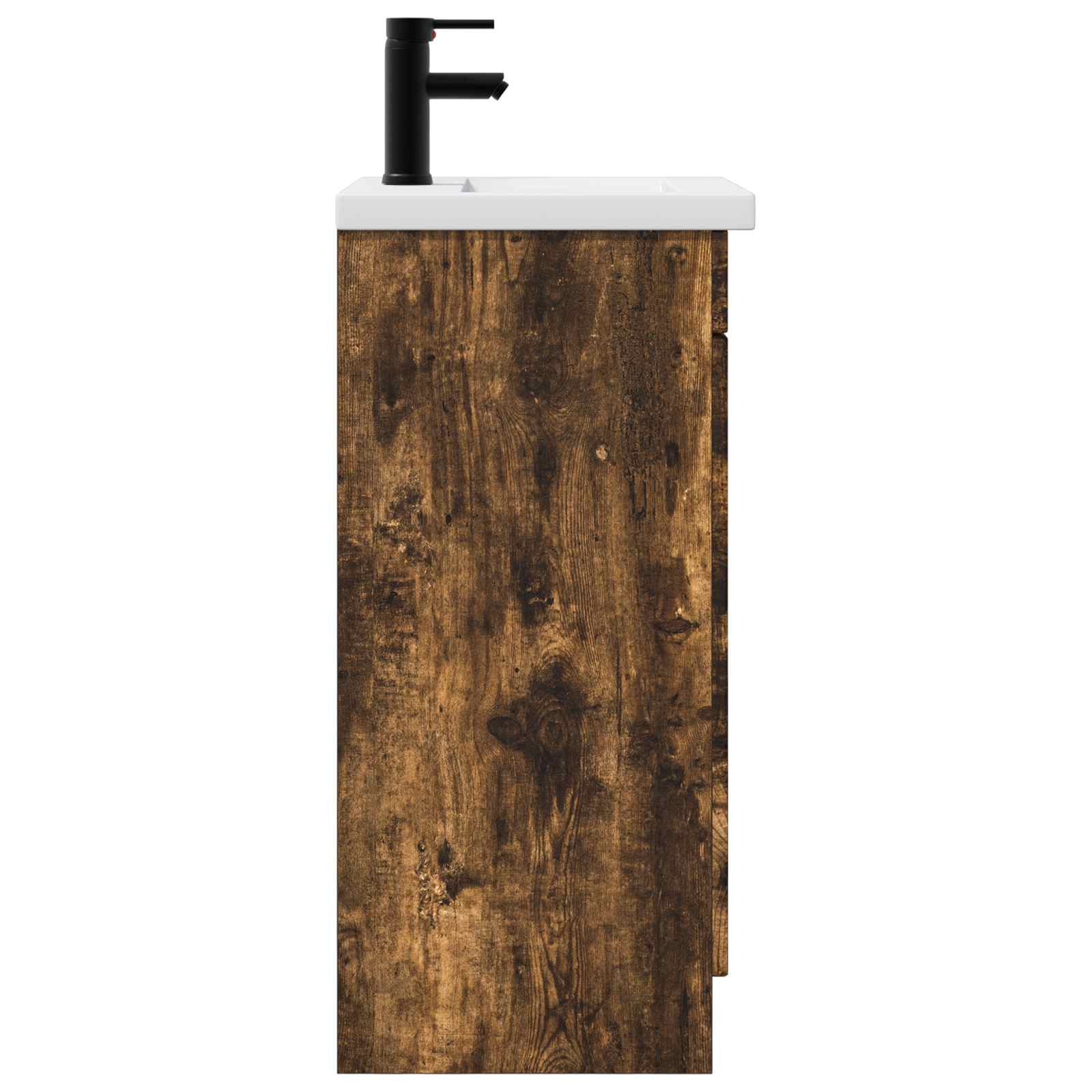 Badezimmerschrank mit Waschbecken Geräucherte Eiche