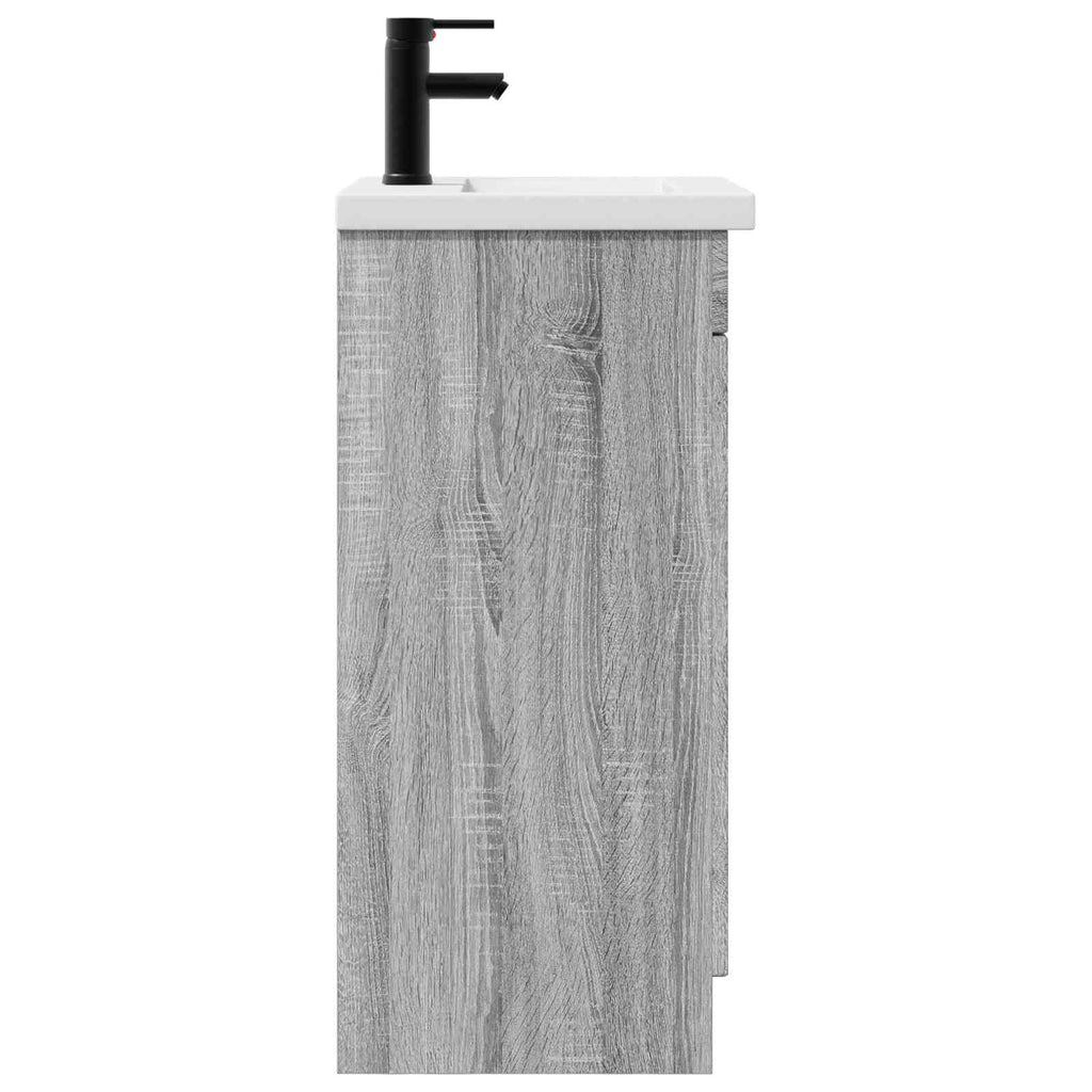 Badezimmerschrank mit Waschbecken Grau Sonoma 42 x 40 x 84,5 cm