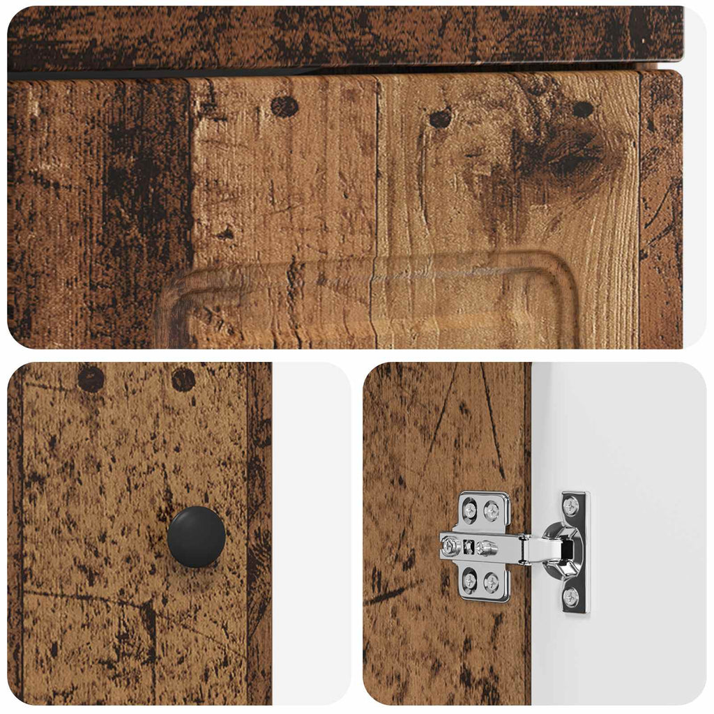 Badezimmerschrank mit Waschbecken Altholz 42 x 40 x 84,5 cm
