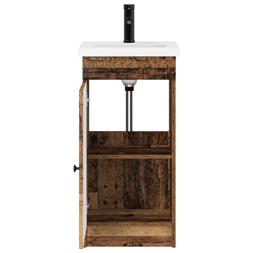 Badezimmerschrank mit Waschbecken Altholz 42 x 40 x 84,5 cm