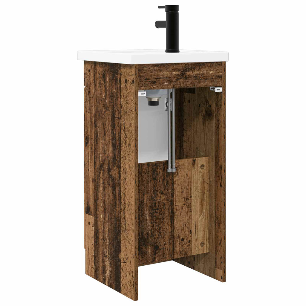 Badezimmerschrank mit Waschbecken Altholz 42 x 40 x 84,5 cm