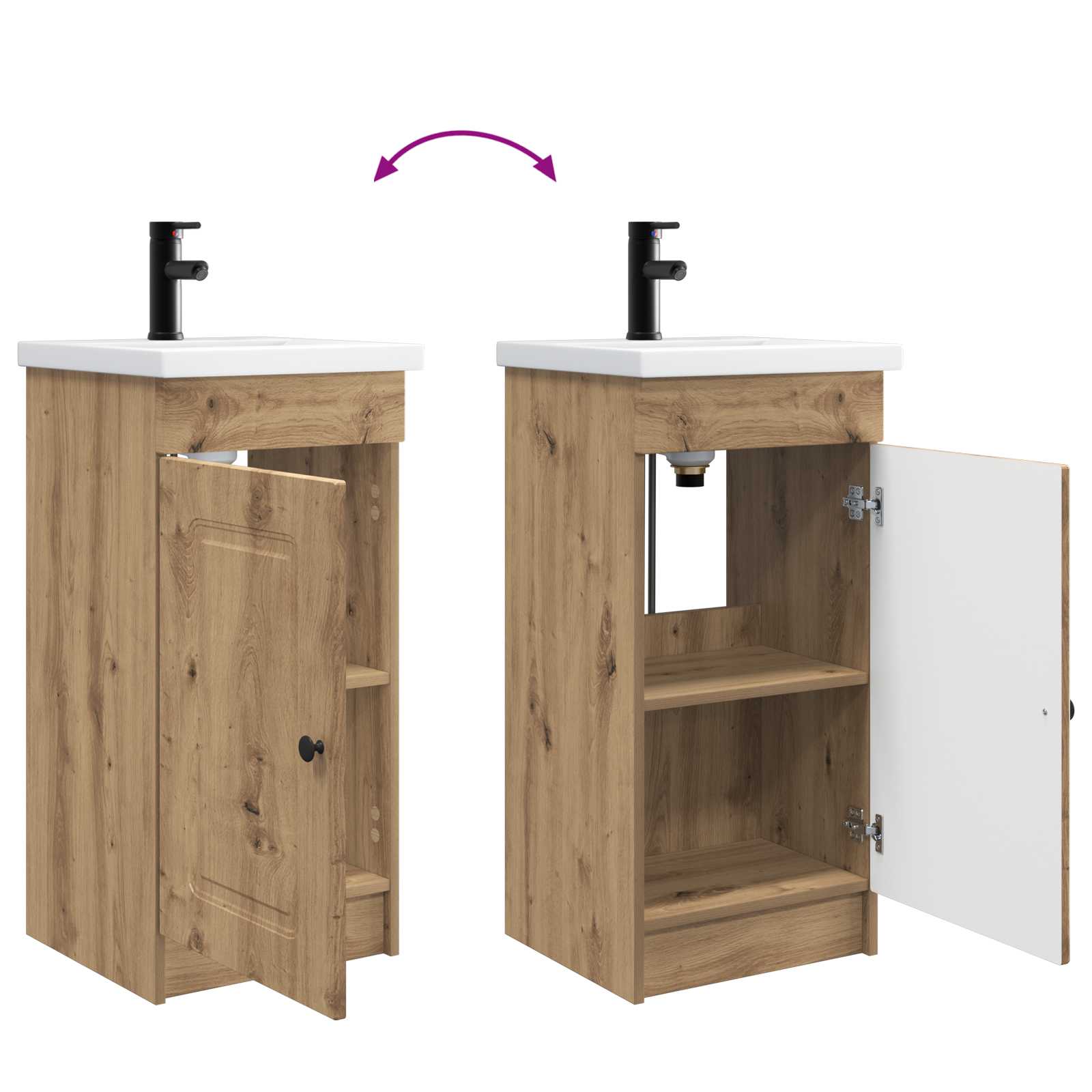 Badezimmerschrank mit Waschbecken Artisan-Eiche