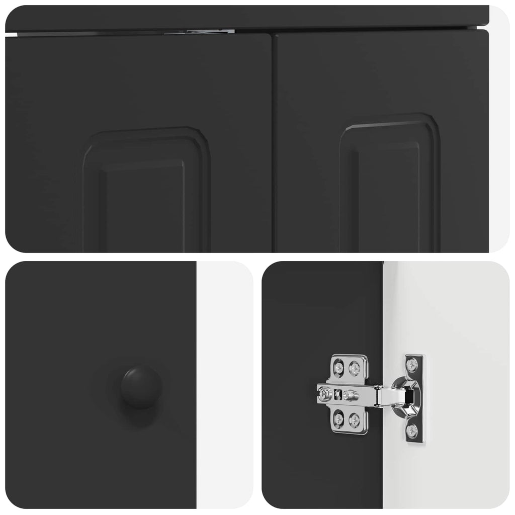 Unter dem Waschbecken Badschrank Schwarz 56 x 37,5 x 81 cm