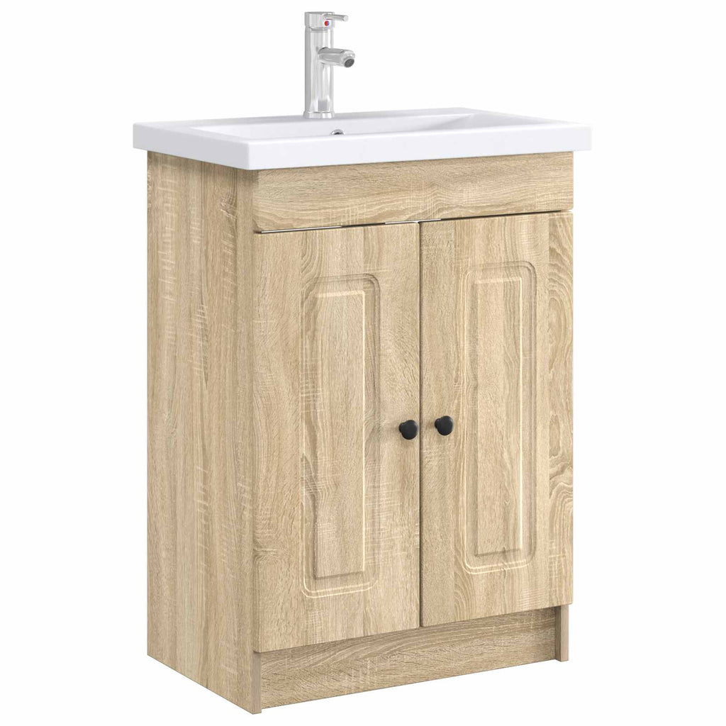 Unter dem Waschbecken Badschrank Sonoma-Eiche 56 x 37,5 x 81 cm