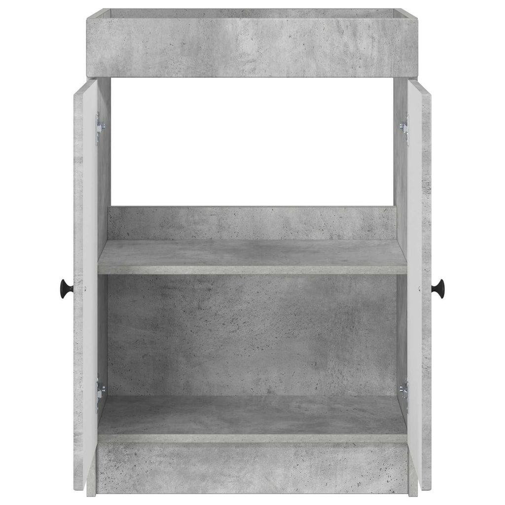 Unter dem Waschbecken Badschrank Betongrau 56 x 37,5 x 81 cm