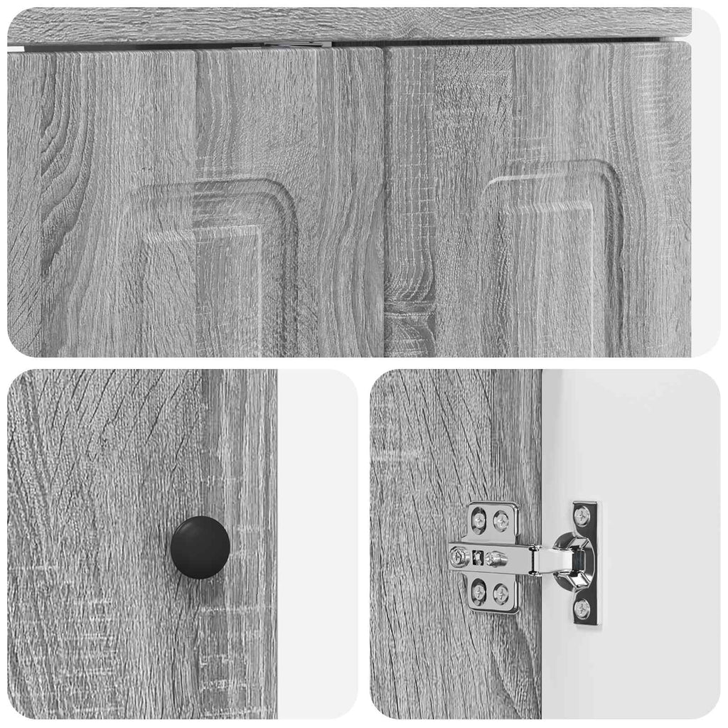 Unter dem Waschbecken Badschrank Grau Sonoma 56 x 37,5 x 81 cm