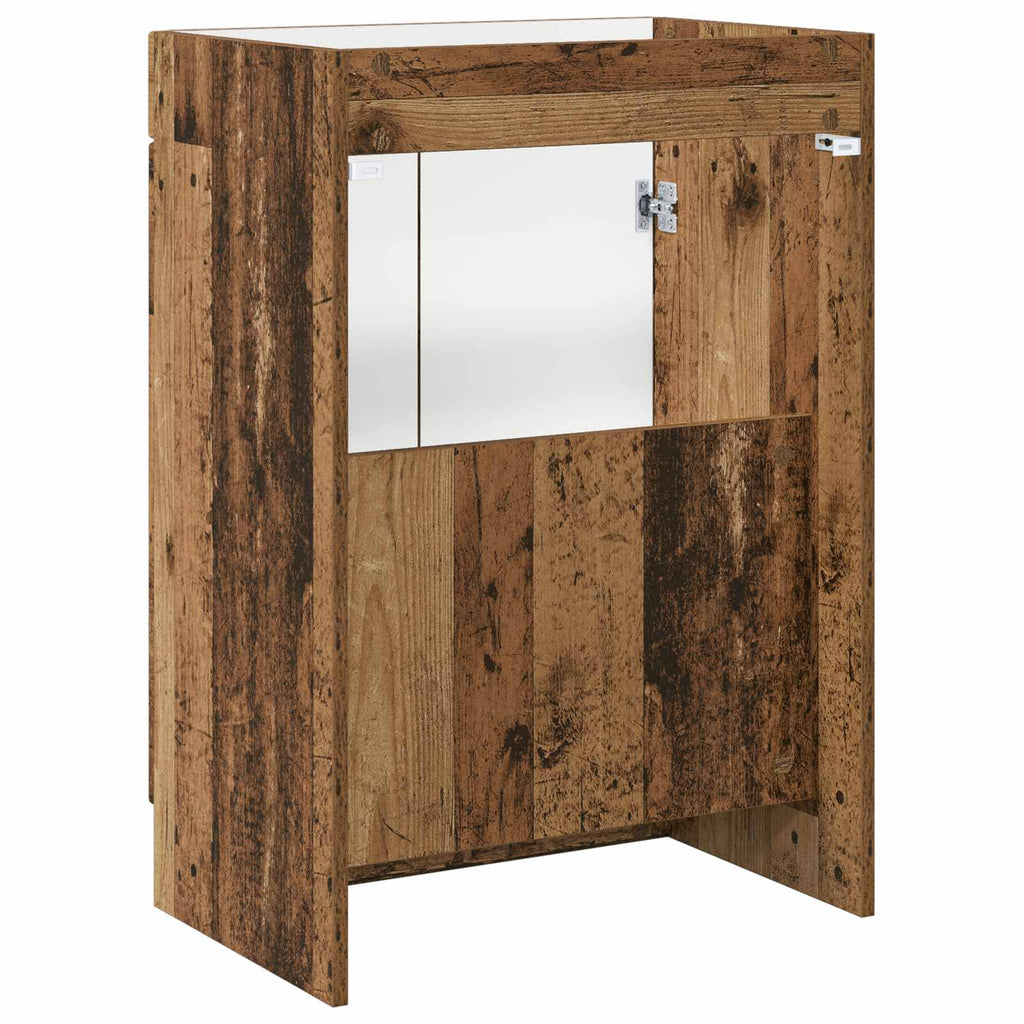 Unter dem Waschbecken Badschrank Altholz 56 x 37,5 x 81 cm