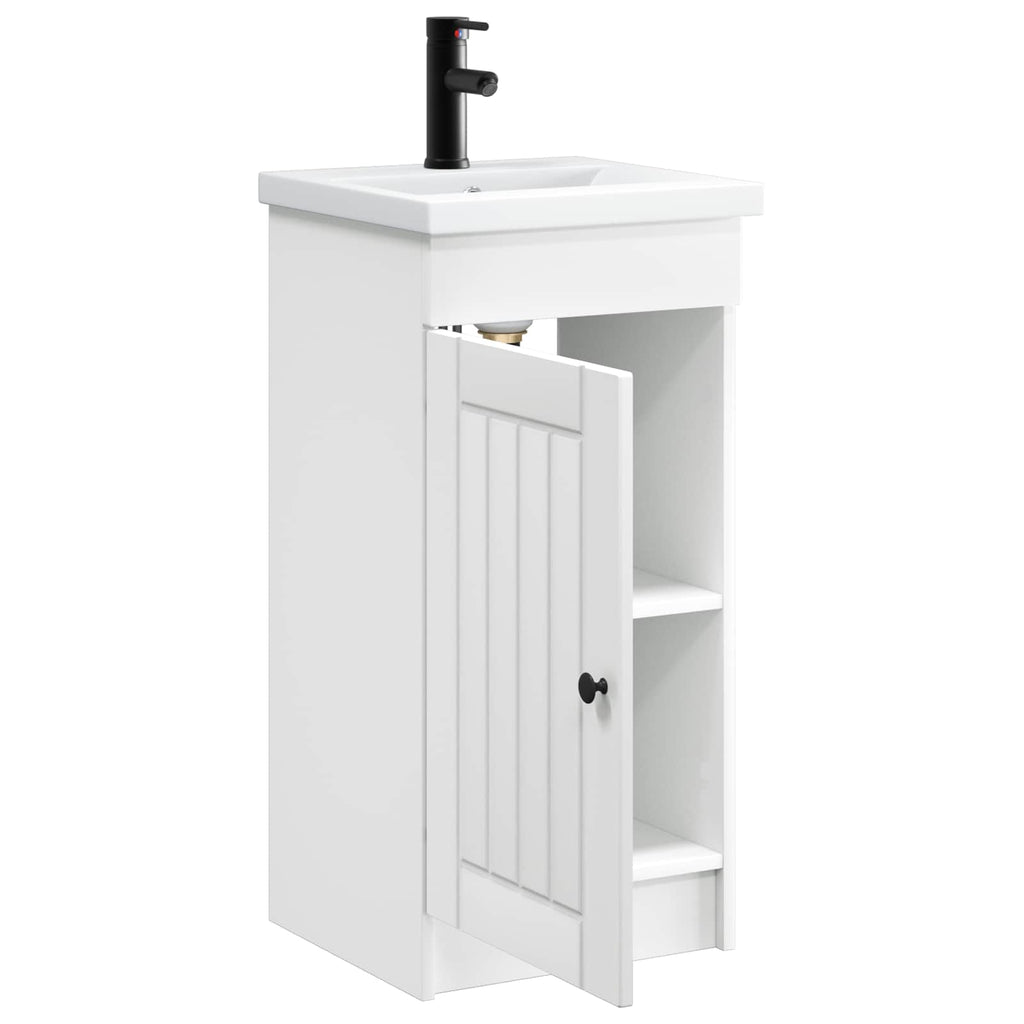 Badezimmerschrank mit Waschbecken Weiß 42 x 40 x 84,5 cm