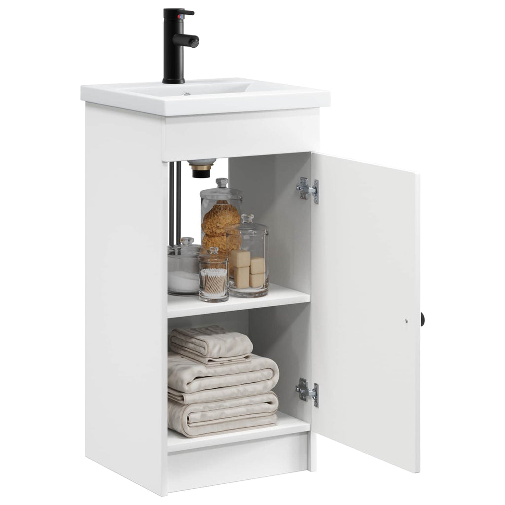 Badezimmerschrank mit Waschbecken Weiß 42 x 40 x 84,5 cm