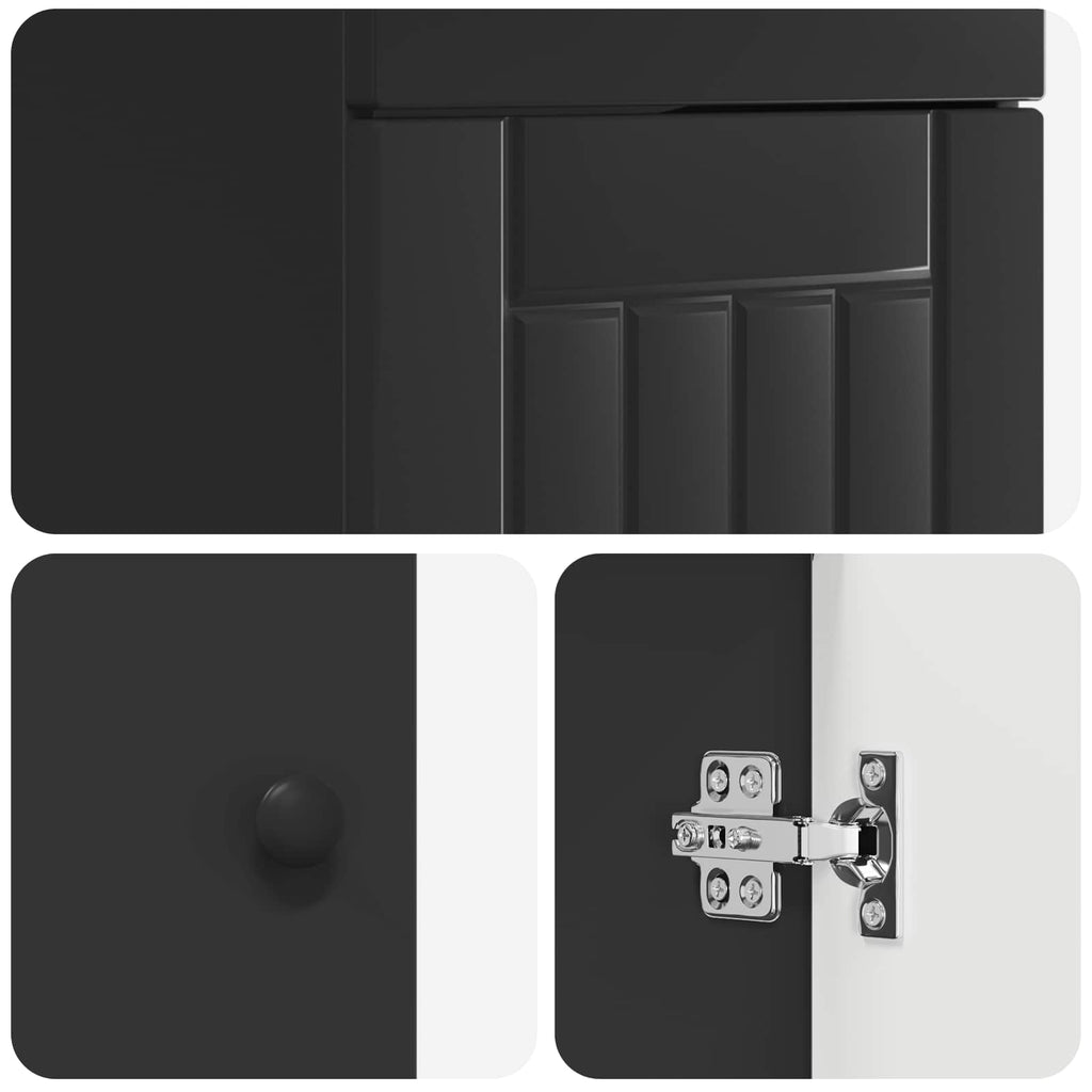 Badezimmerschrank mit Waschbecken Schwarz 42 x 40 x 84,5 cm