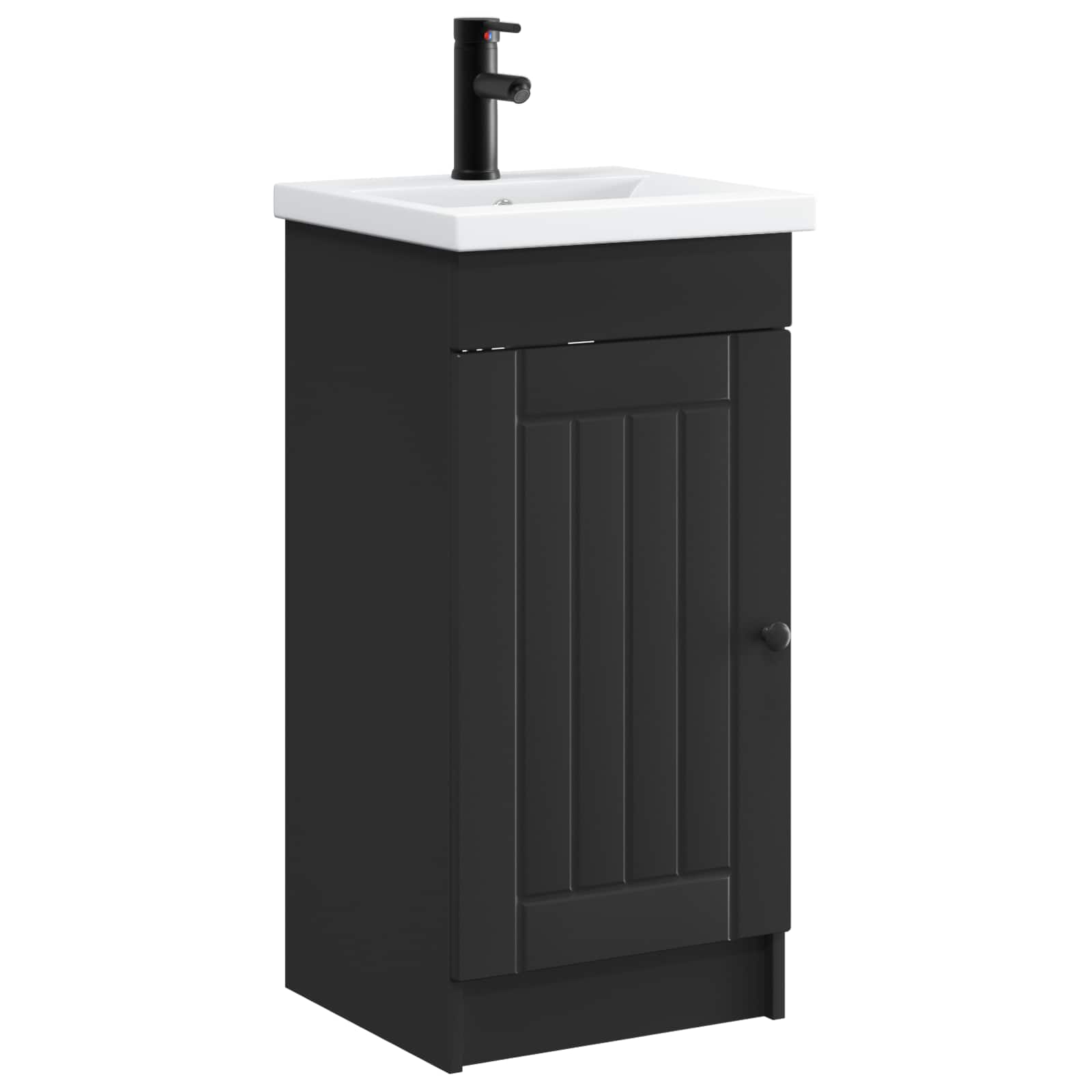 Badezimmerschrank mit Waschbecken Schwarz 42 x 40 x 84,5 cm