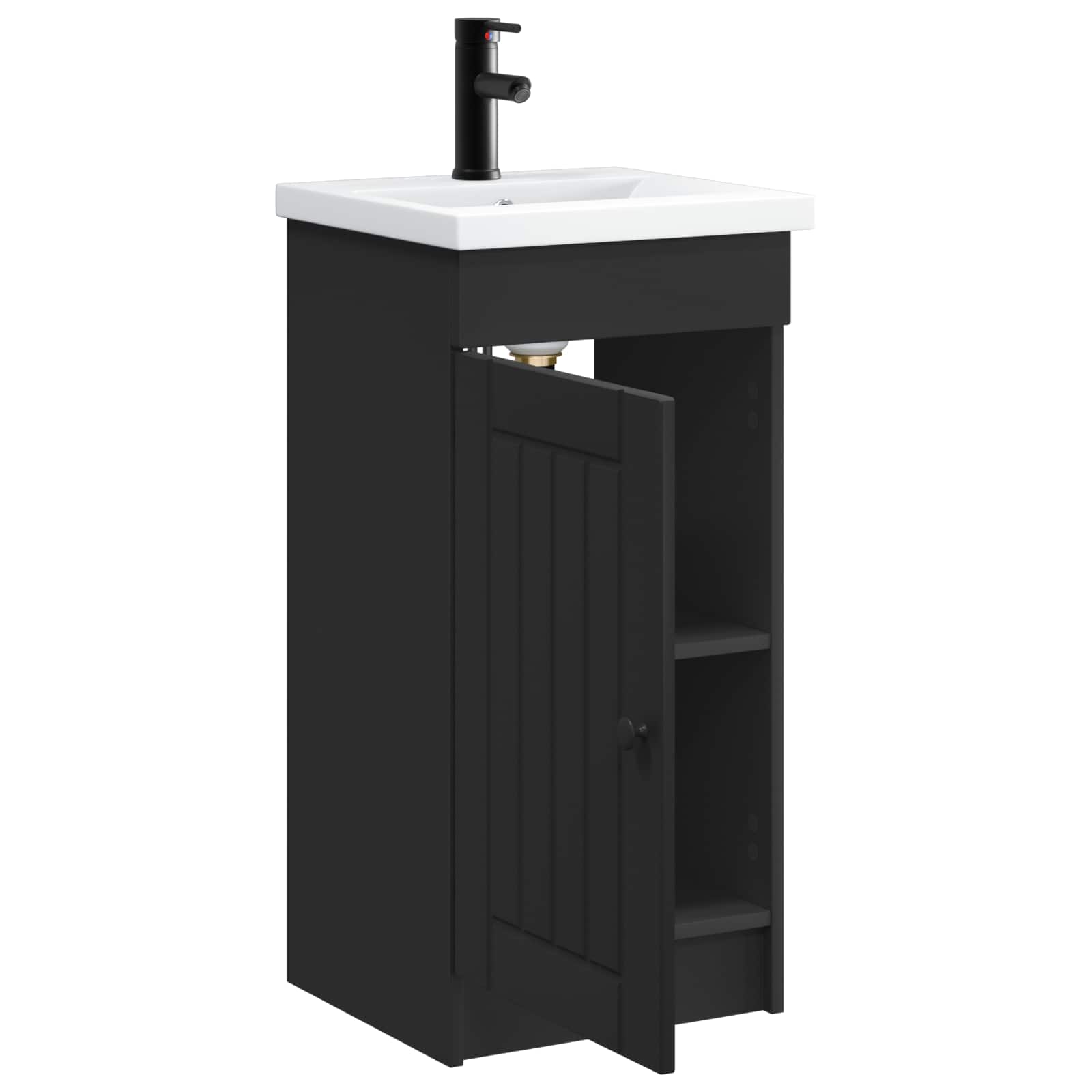 Badezimmerschrank mit Waschbecken Schwarz 42 x 40 x 84,5 cm