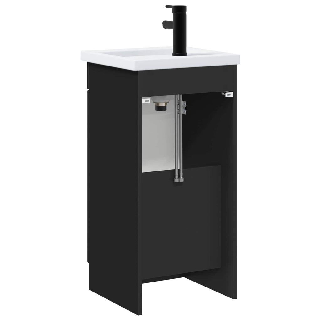 Badezimmerschrank mit Waschbecken Schwarz 42 x 40 x 84,5 cm