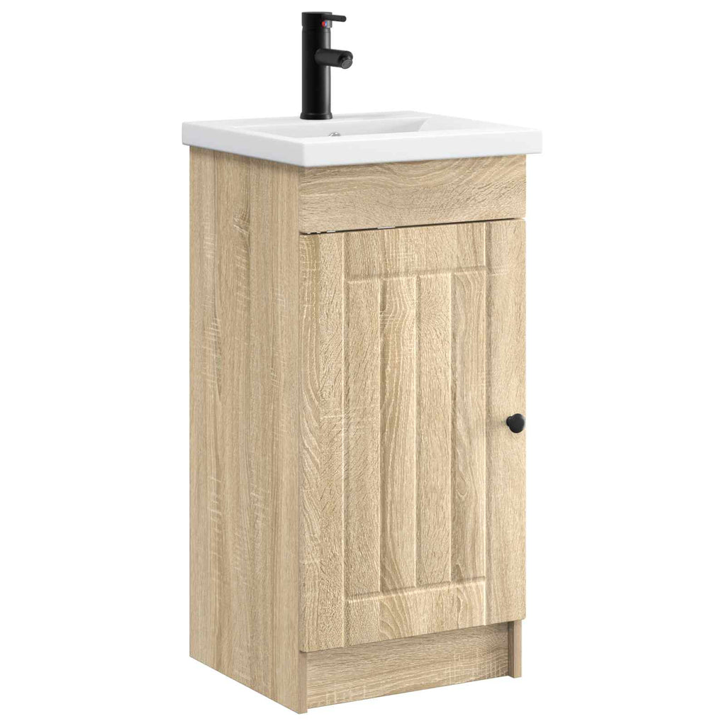 Badezimmerschrank mit Waschbecken Sonoma-Eiche
