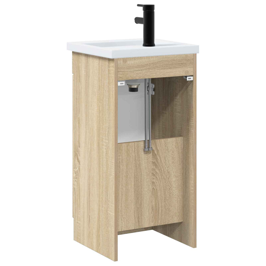 Badezimmerschrank mit Waschbecken Sonoma-Eiche