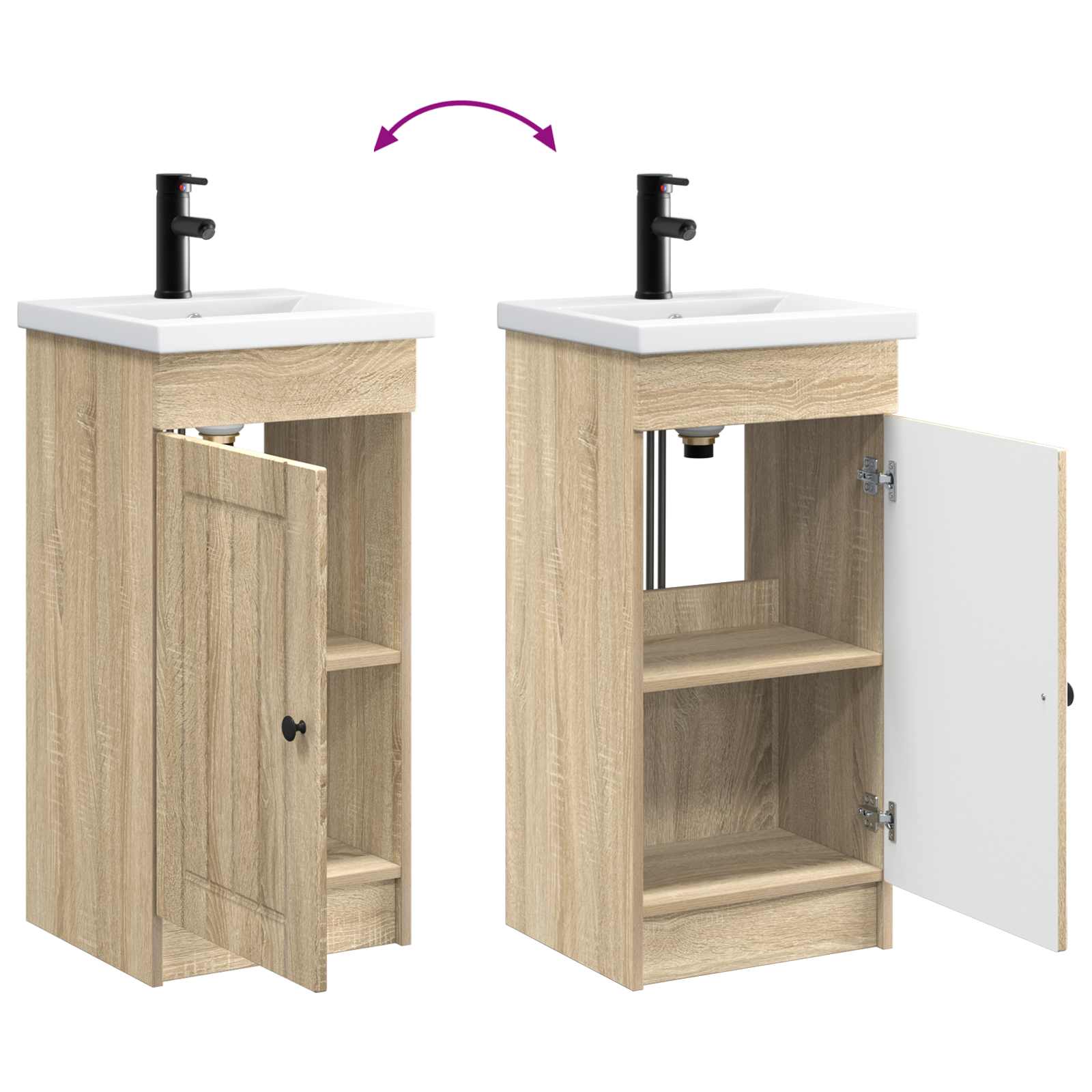 Badezimmerschrank mit Waschbecken Sonoma-Eiche