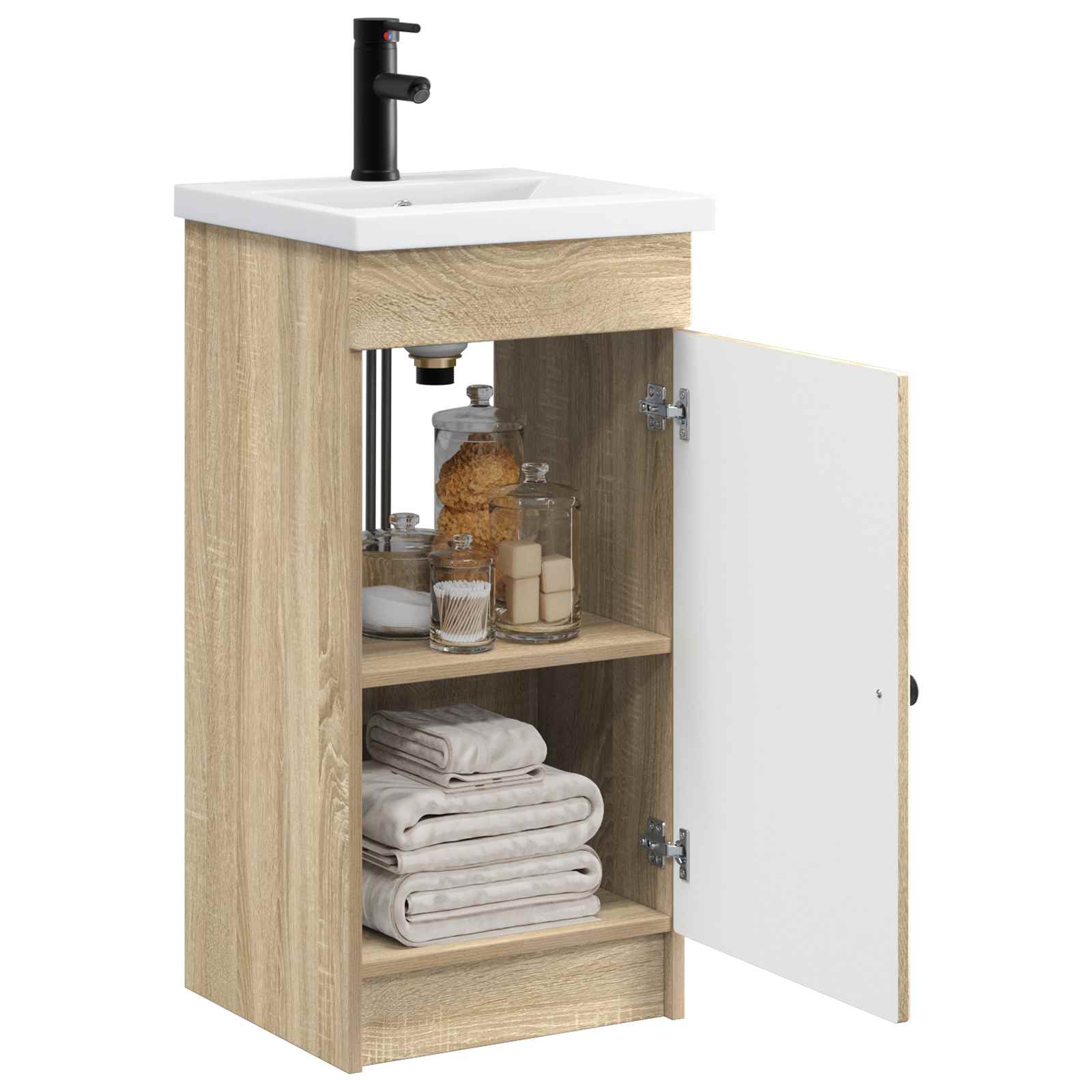 Badezimmerschrank mit Waschbecken Sonoma-Eiche