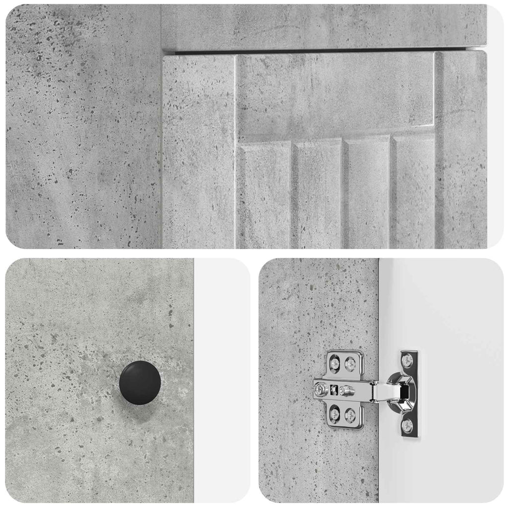 Badezimmerschrank mit Waschbecken Betongrau 42 x 40 x 84,5 cm